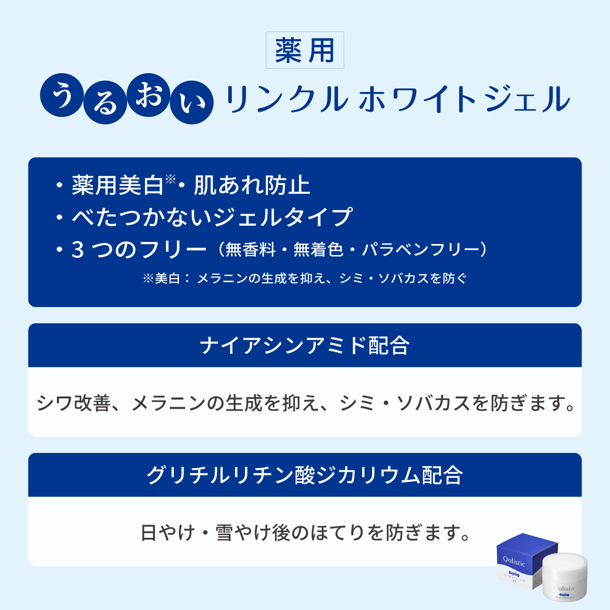 ●クオール薬局オリジナル●Qolistic 薬用うるおいリンクルホワイトジェル【80g】(医薬部外品)